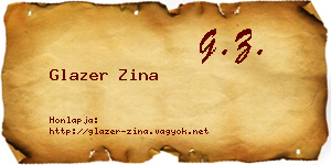 Glazer Zina névjegykártya